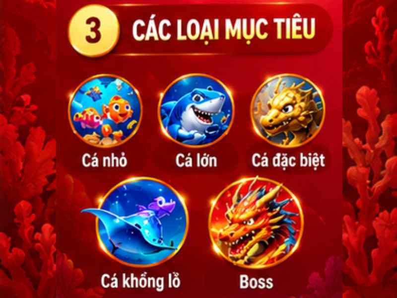 Các Loại Mục Tiêu Trong Bắn Cá Xèng 33WIN