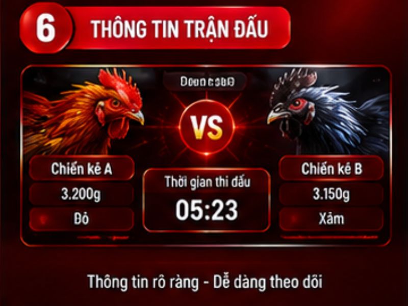 Cách nhận biết thông tin một trận đá gà