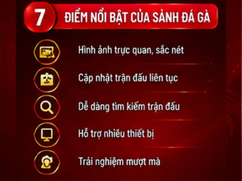 Điểm nổi bật của sảnh đá gà 33WIN